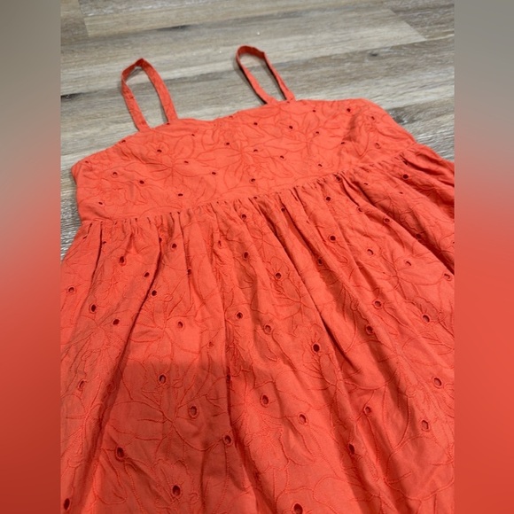 Madewell Size XS Orange Sleeveless Square Neck Maxi Sundress - Picture 6 of 13